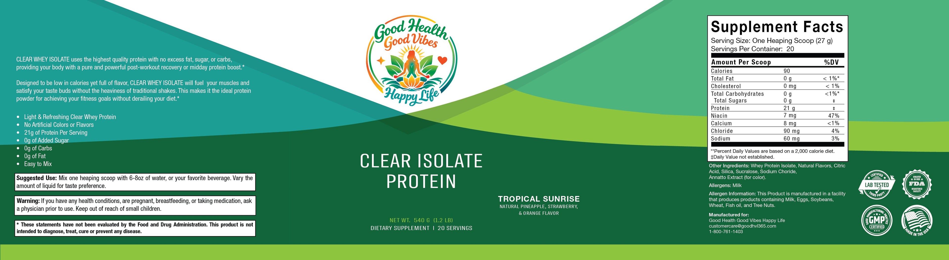 Clear Isolate Protein- Tropical Sunrise